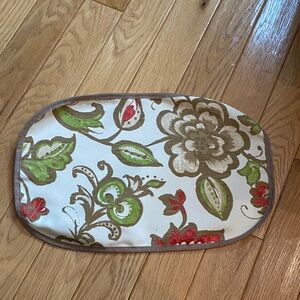 Floral Dining Table Placemats - Green, Red, Brown